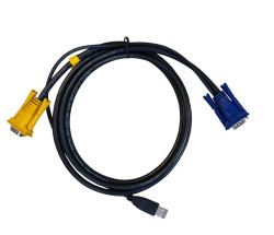 KVM кабель 2L-5202U - 1.8м VGA, USB, SPHD-15 для соединения с ПК (OEM)